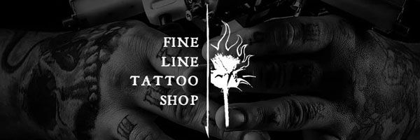logo fine line tattoo shop